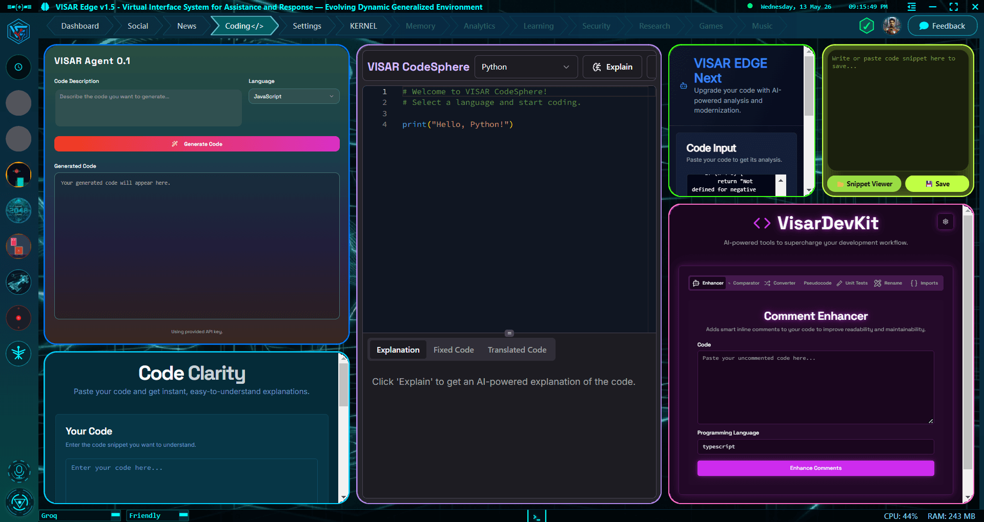 VISAR Edge Coding Tab